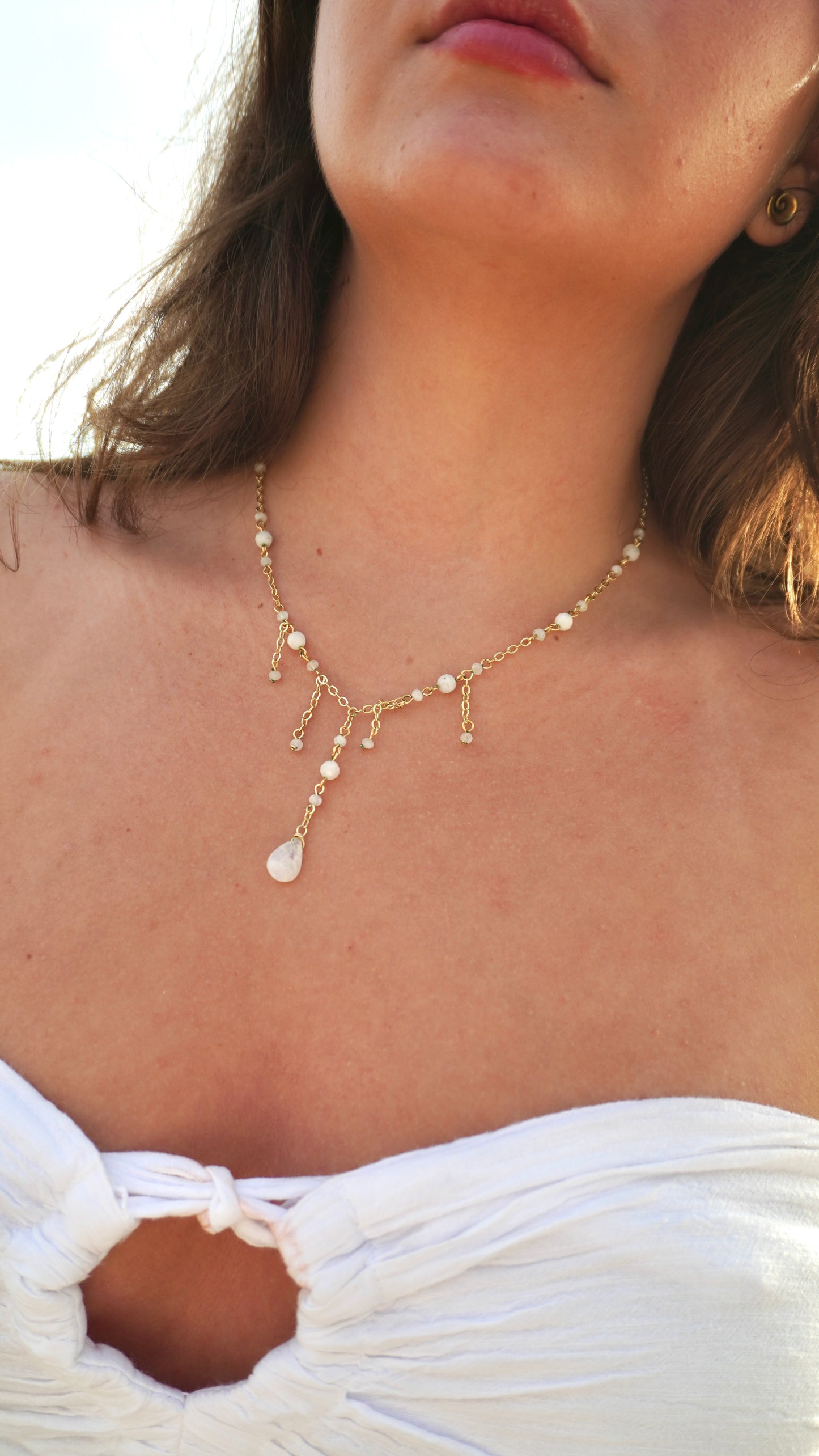Dripping in Moonstone Necklace