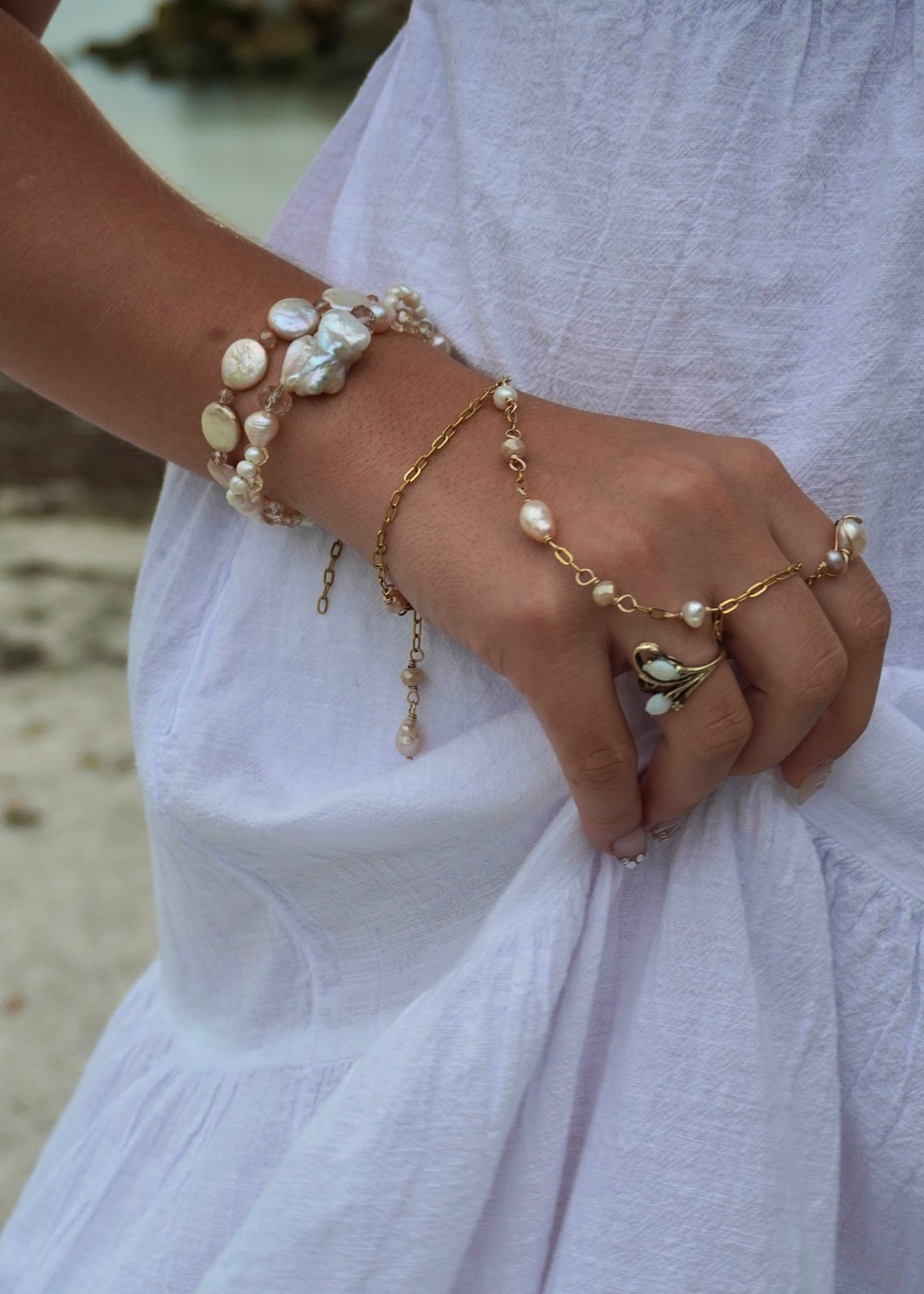 Pearlescent Hand Chain