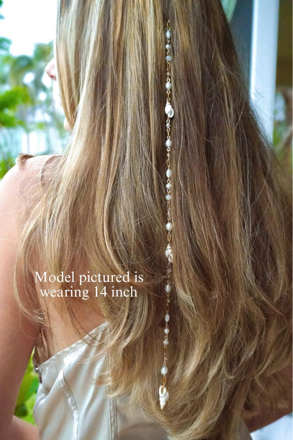 White Pearl Seashell Hippie Hair Bead