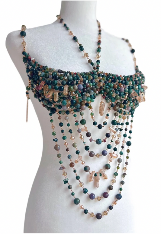 Esmeralda Jasper Beaded Bralette