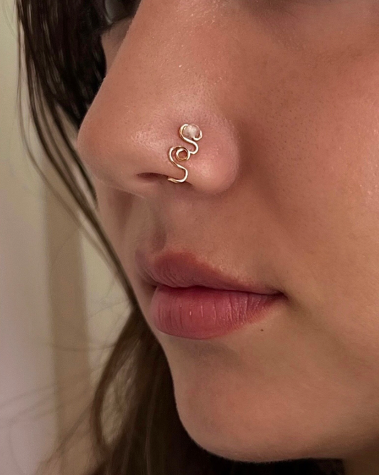 Moonstone Nose Cuff Fauz Nose Ring