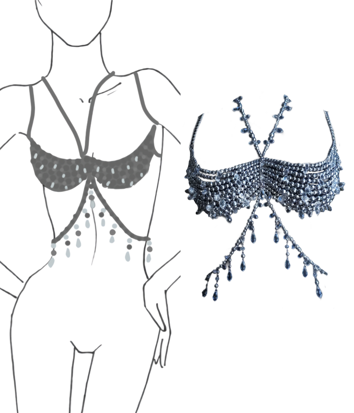 Custom Made Beaded Bralette DOWN PAYMENT