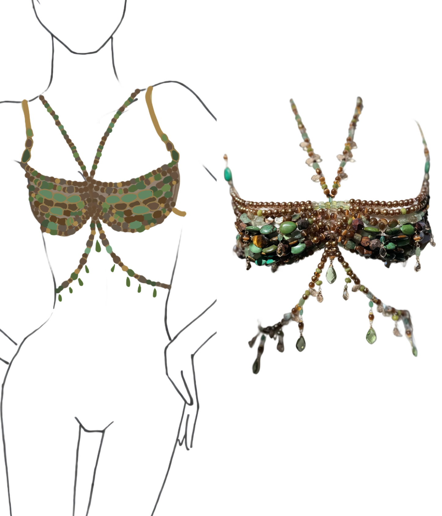 Custom Made Beaded Bralette DOWN PAYMENT