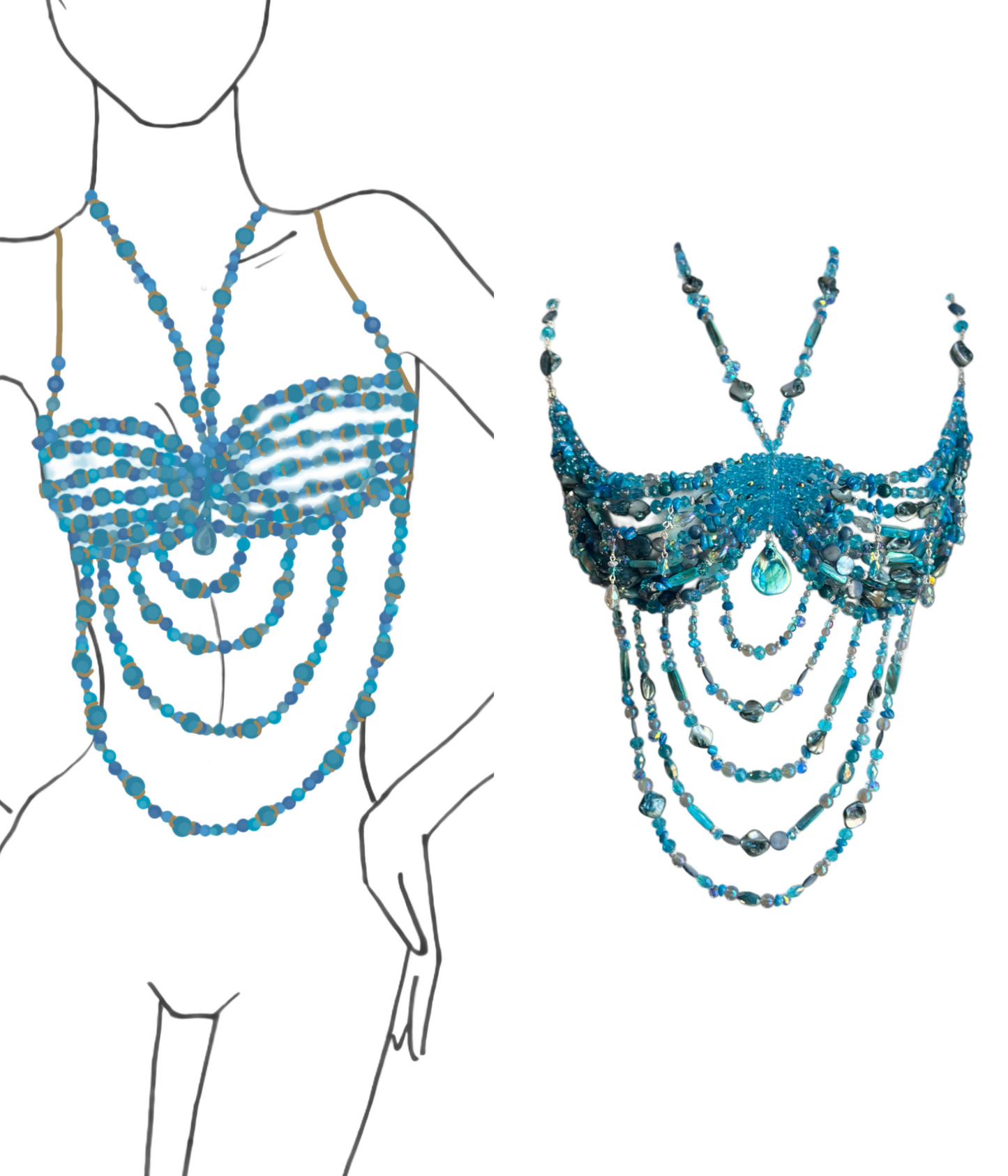 Custom Made Beaded Bralette DOWN PAYMENT