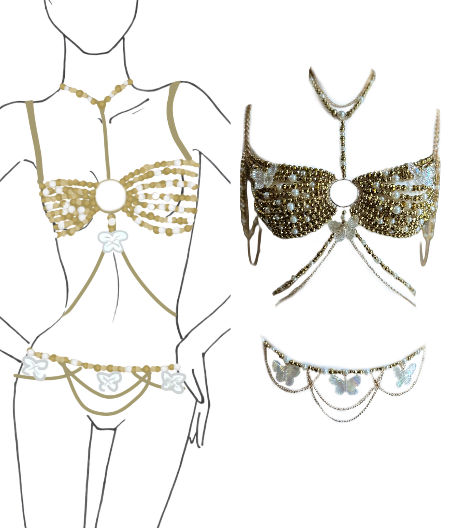 Custom Made Beaded Bralette DOWN PAYMENT