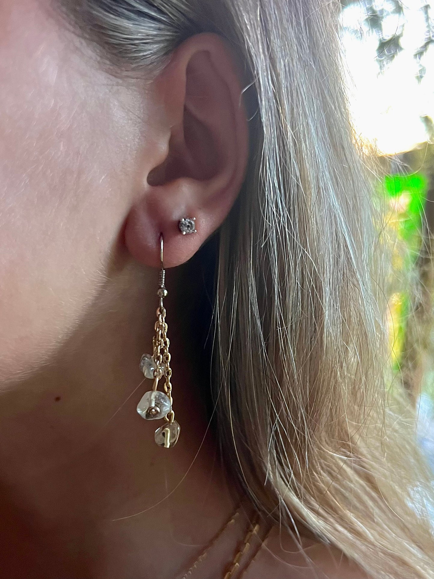 Dangle Crystal Earrings | Custom Crystal Earrings | Gold/Silver Hippie Crystal Earrings