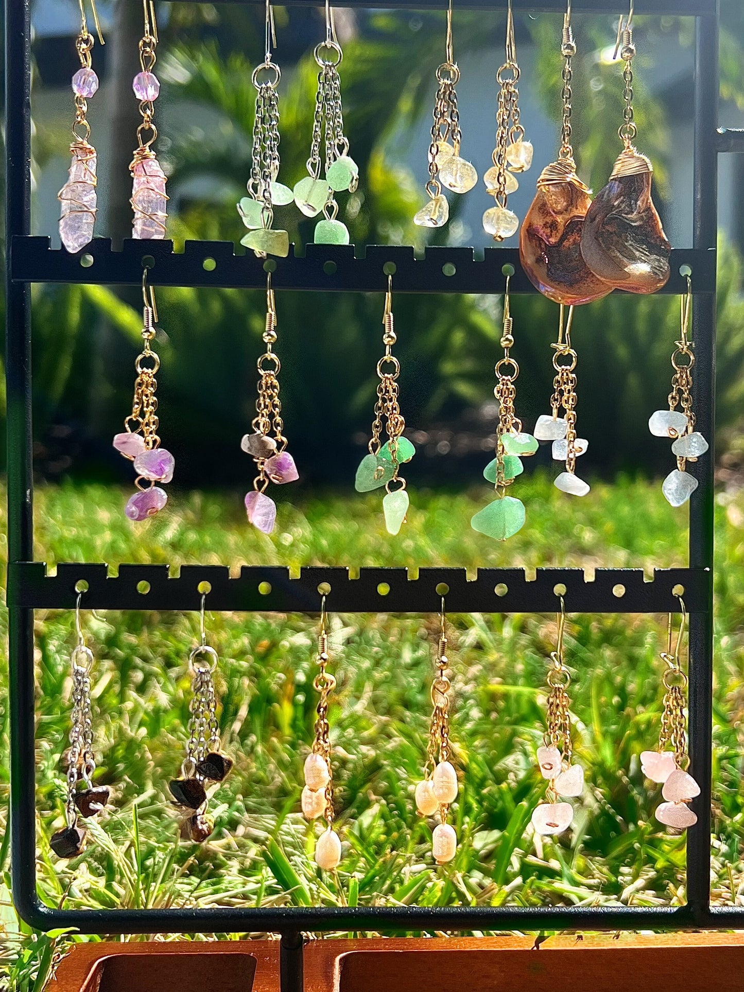 Dangle Crystal Earrings | Custom Crystal Earrings | Gold/Silver Hippie Crystal Earrings