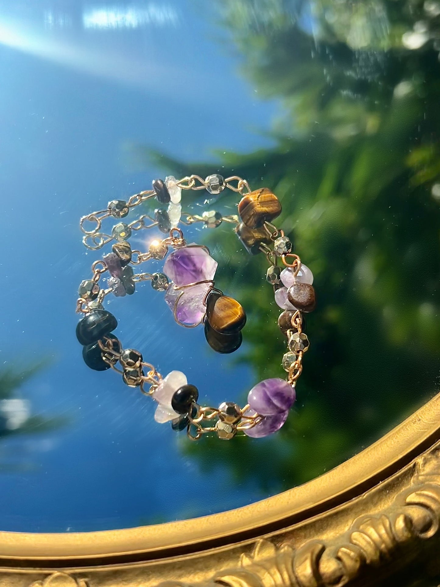 Non-Tarnishing Dreamer Hippie Hair Bead | Clip in Hair Accessory | Hippie Aesthetic Jewelry | Amethyst Hair Charm | Unique Hair Accessory