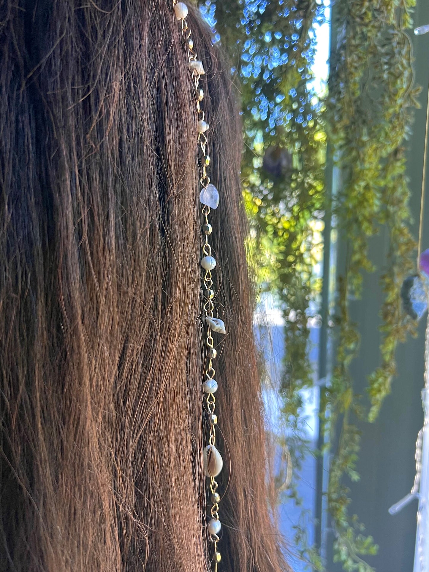 Mermaid Seashell Hippie Hair Bead | Dangling Hair Accessory | Beaded Hair Clip | Crystal Hair Charm | Mermaid Core | Seashell Hair Clip