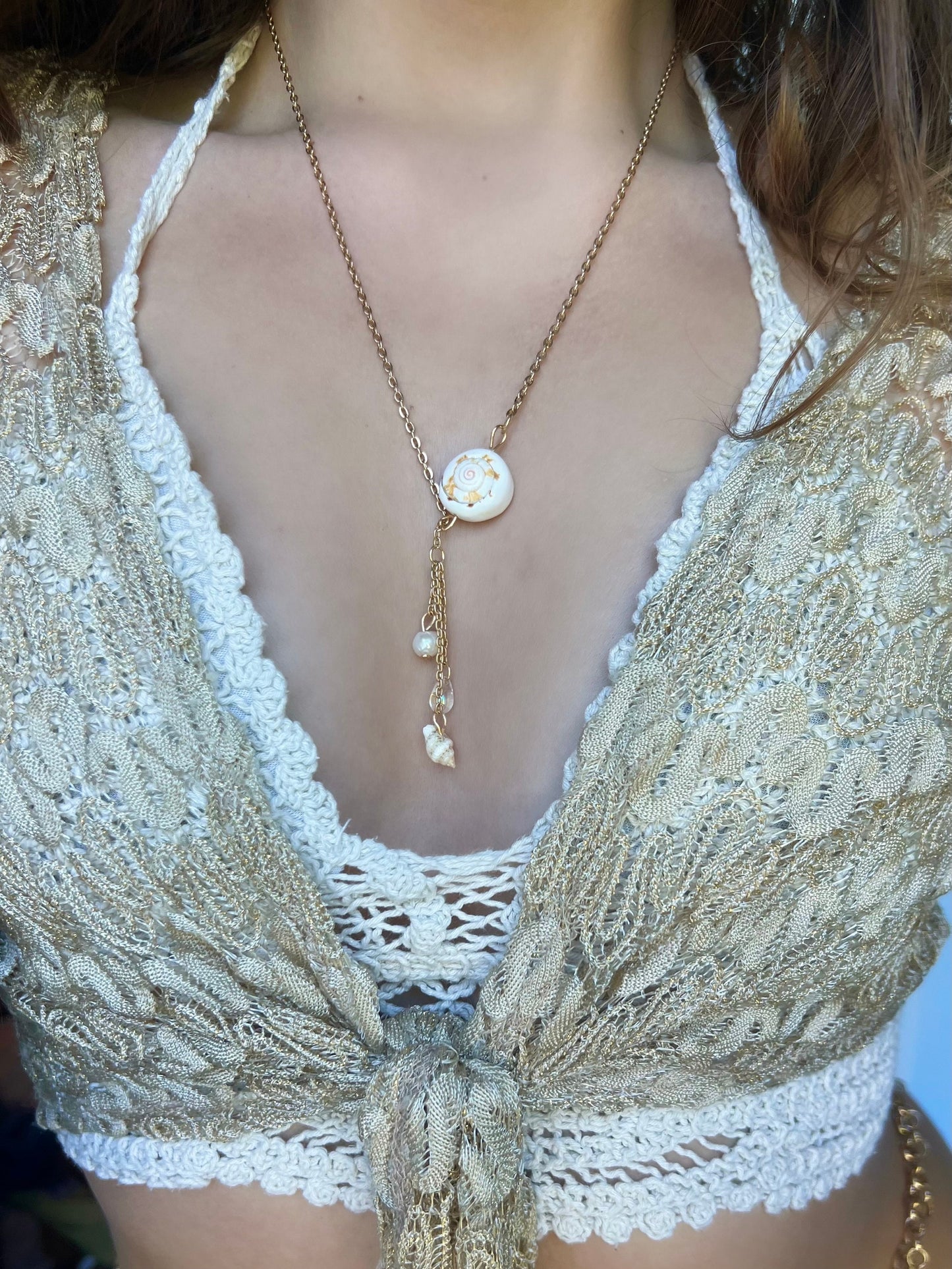 Dainty Gisella Necklace | Siren Jewelry | Seashell Mermaid Core Necklace | Gold/Silver Dainty Shell Jewelry | Unique Boho Shell Necklace