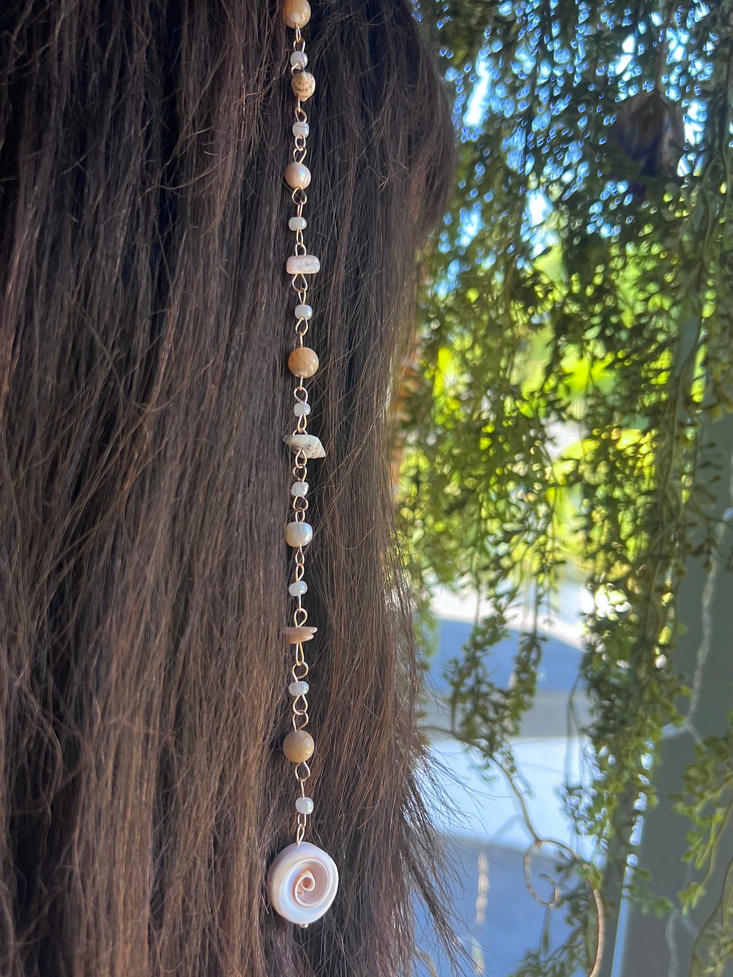 Mermaid Seashell Hippie Hair Bead | Dangling Hair Accessory | Beaded Hair Clip | Crystal Hair Charm | Mermaid Core | Seashell Hair Clip