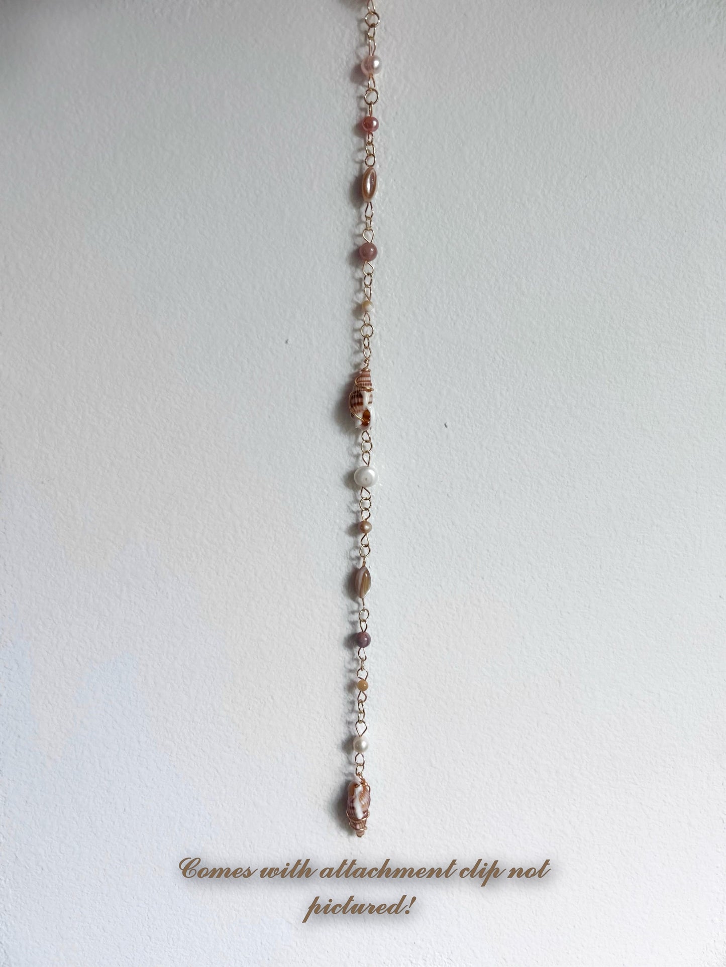 Gabriella Seashell Hippie Hair Bead | Dangling Hair Accessory | Beaded Hair Clip | Crystal Hair Charm | Mermaid Core | Seashell Hair Jewelry