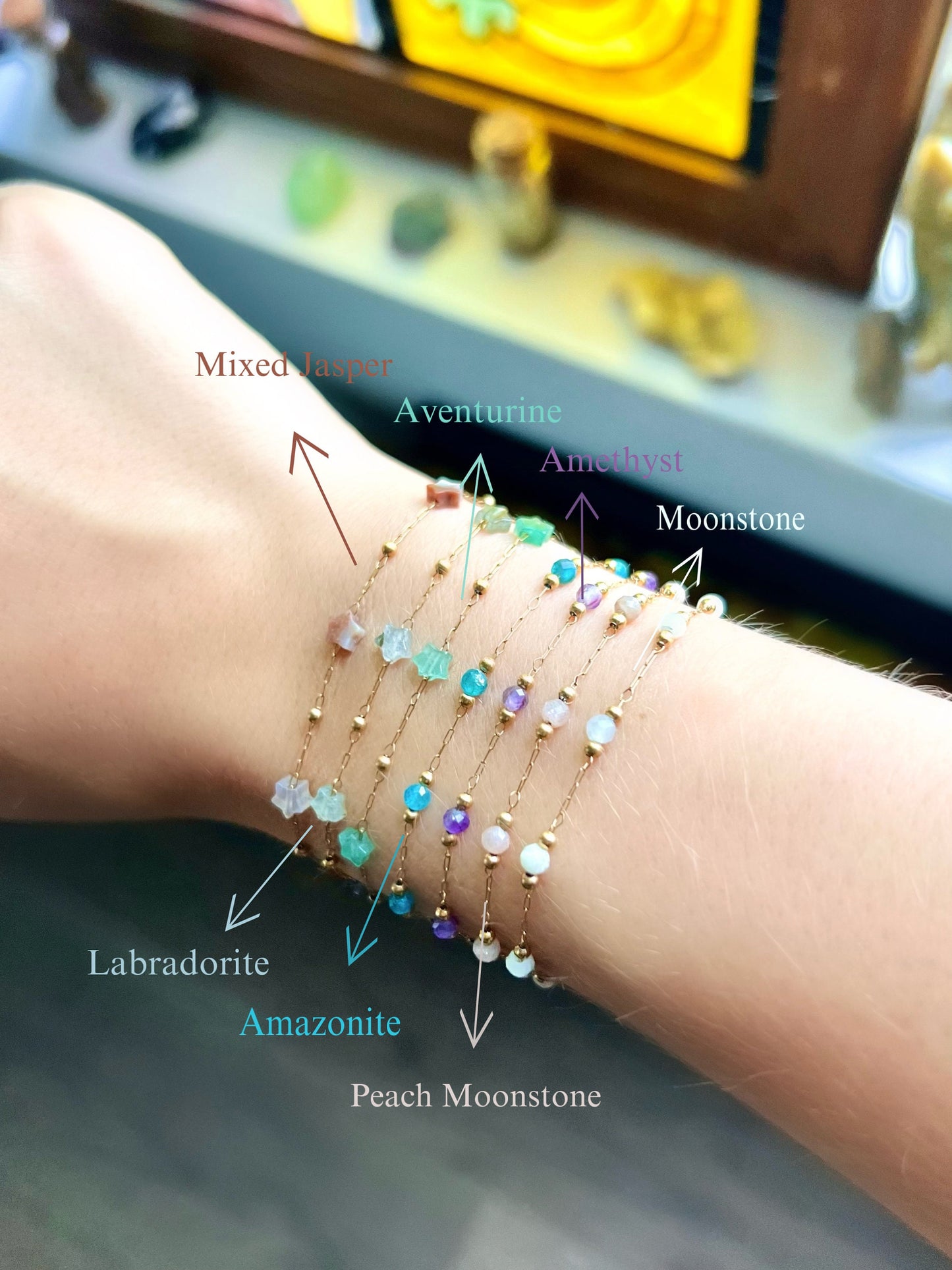 Gold Unique Star Crystal Bracelets | Dainty Star Bracelets | Gold Dainty Crystal Necklace | Gold Crystal Dainty Gold Bracelet