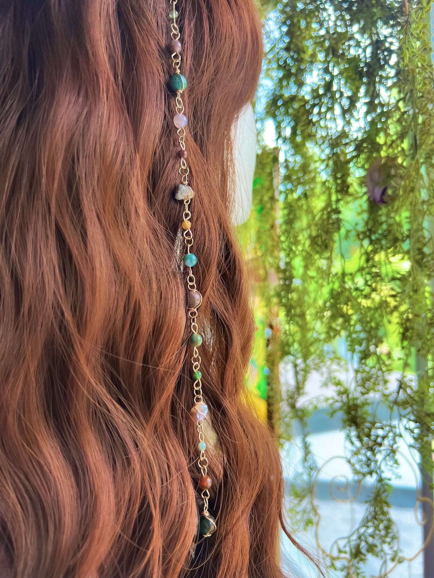 Mother Nature Hippie Hair Bead | Nature Hair Accessory | Hair Beads | Goddess Hair Charm | Earth Inspired Hair Accessory | Hair Chain