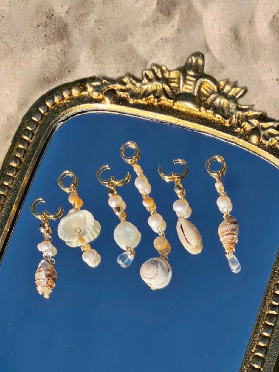 Seashell Hair Charms | Shell Hair Jewelry | Mermaid Aesthetic Hair | Ocean Themed Jewelry | Shell Hair Accessories | Mermaid Hair Charms