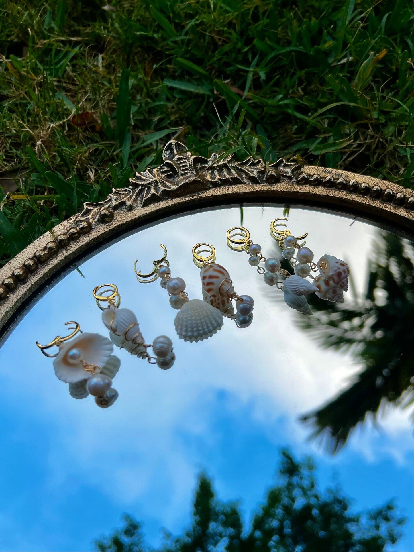 Seashell Mismatch Hair Charms | Pearl and Shell Earrings | Mermaid Aesthetic | Ocean Themed | Shell Hair Accessories | Mermaid Hair Charms