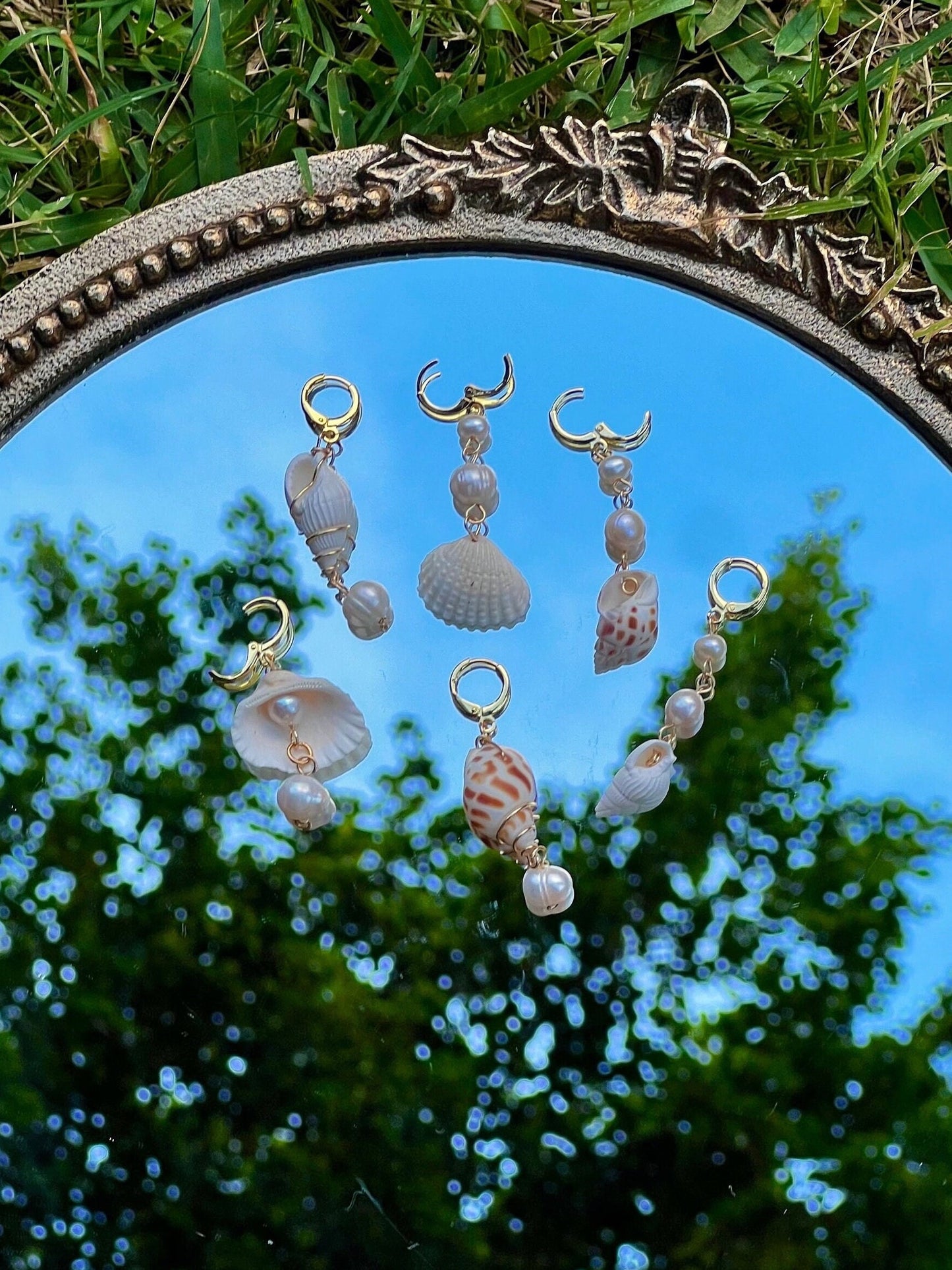Seashell Mismatch Hair Charms | Pearl and Shell Earrings | Mermaid Aesthetic | Ocean Themed | Shell Hair Accessories | Mermaid Hair Charms