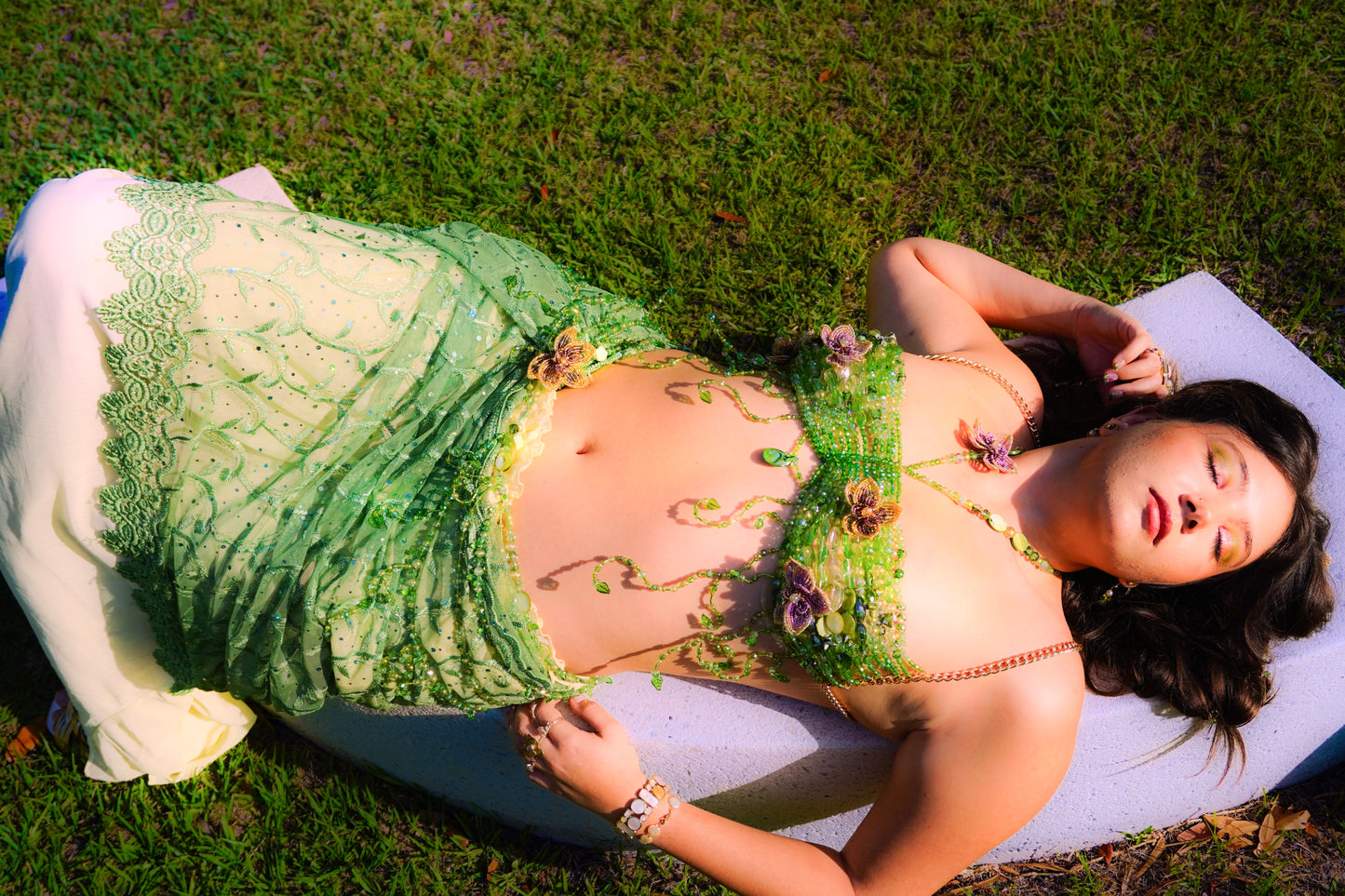 Flora’s Embrace Beaded Bralette & Waist Chain
