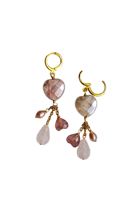 Hearts Embrace Tourmaline Earrings