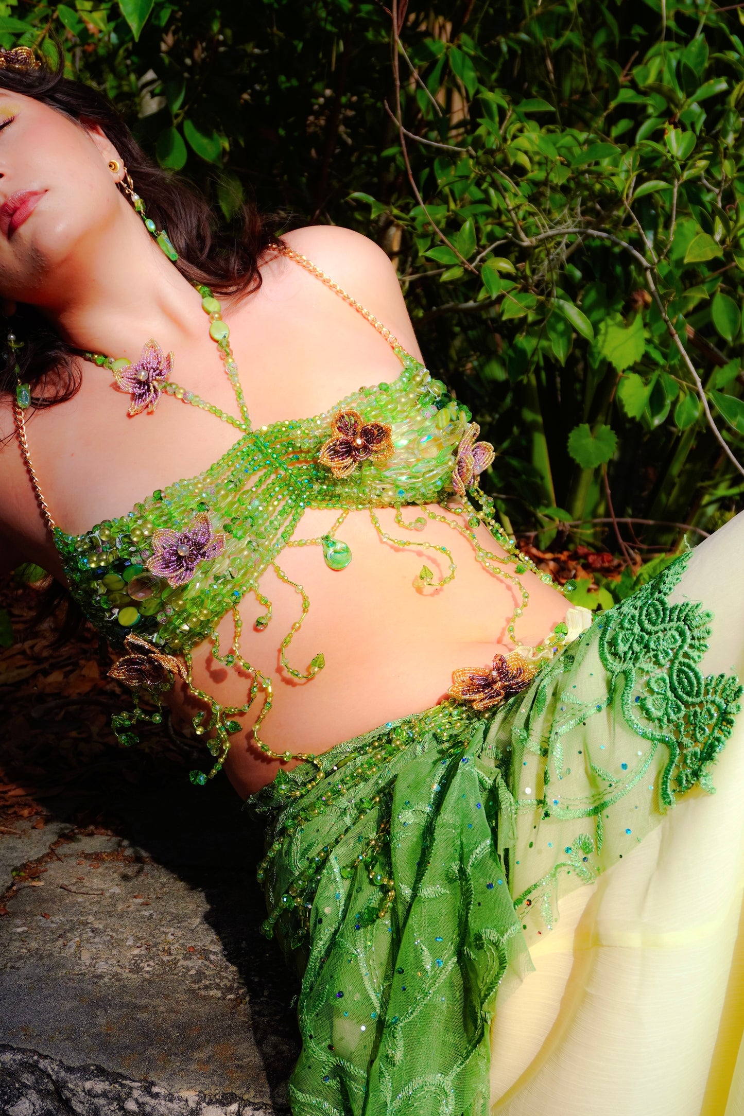 Flora’s Embrace Beaded Bralette & Waist Chain