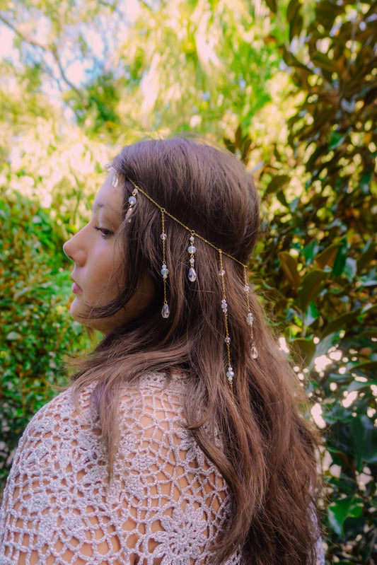 First Frost Opalite Crystal Dangling Head Chain