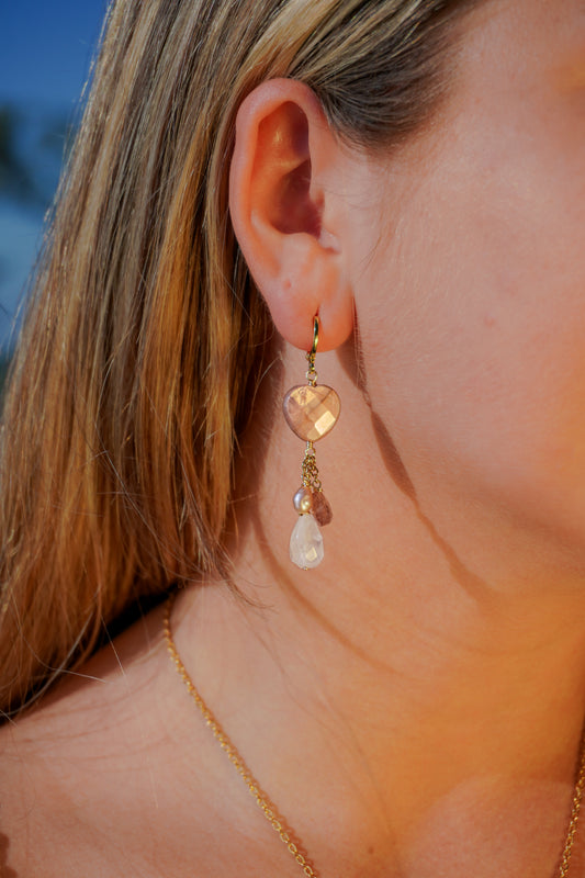 Hearts Embrace Tourmaline Earrings