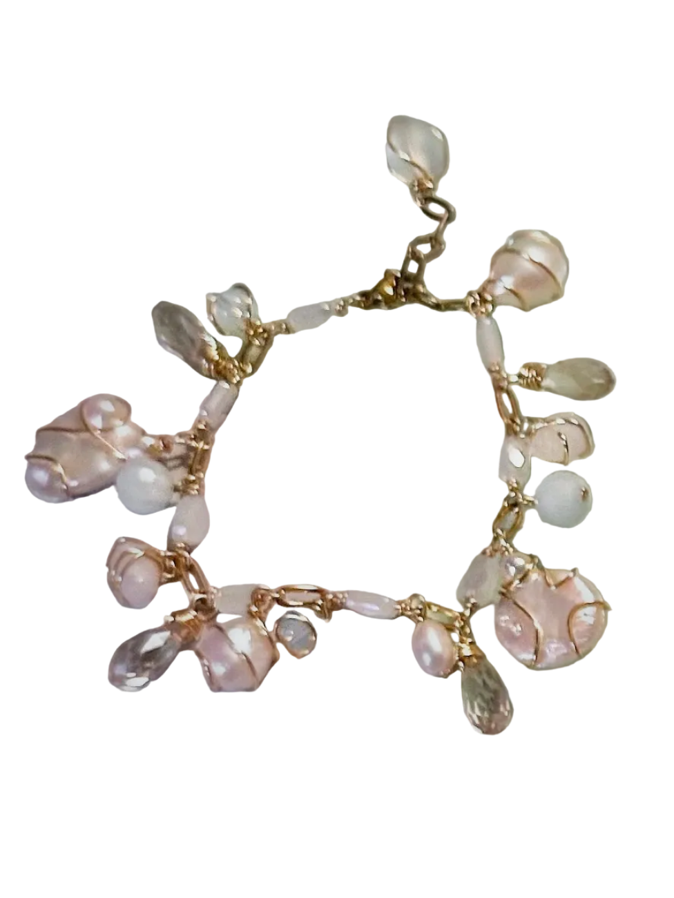 First Frost White and Blue Charm Bracelet