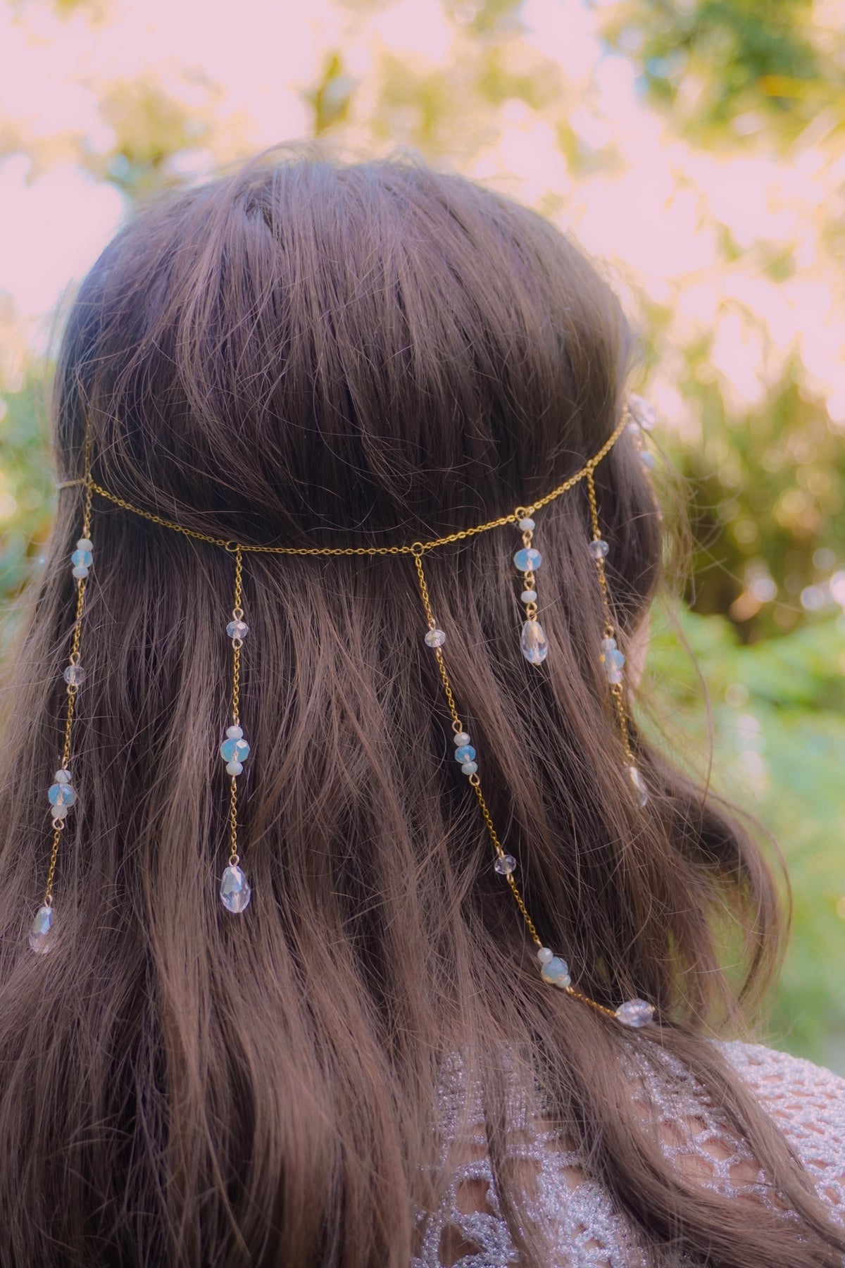 First Frost Opalite Crystal Dangling Head Chain