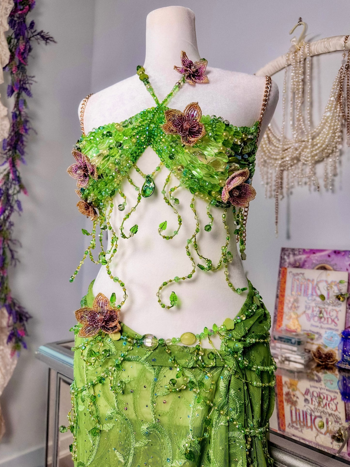 Flora’s Embrace Beaded Bralette & Waist Chain