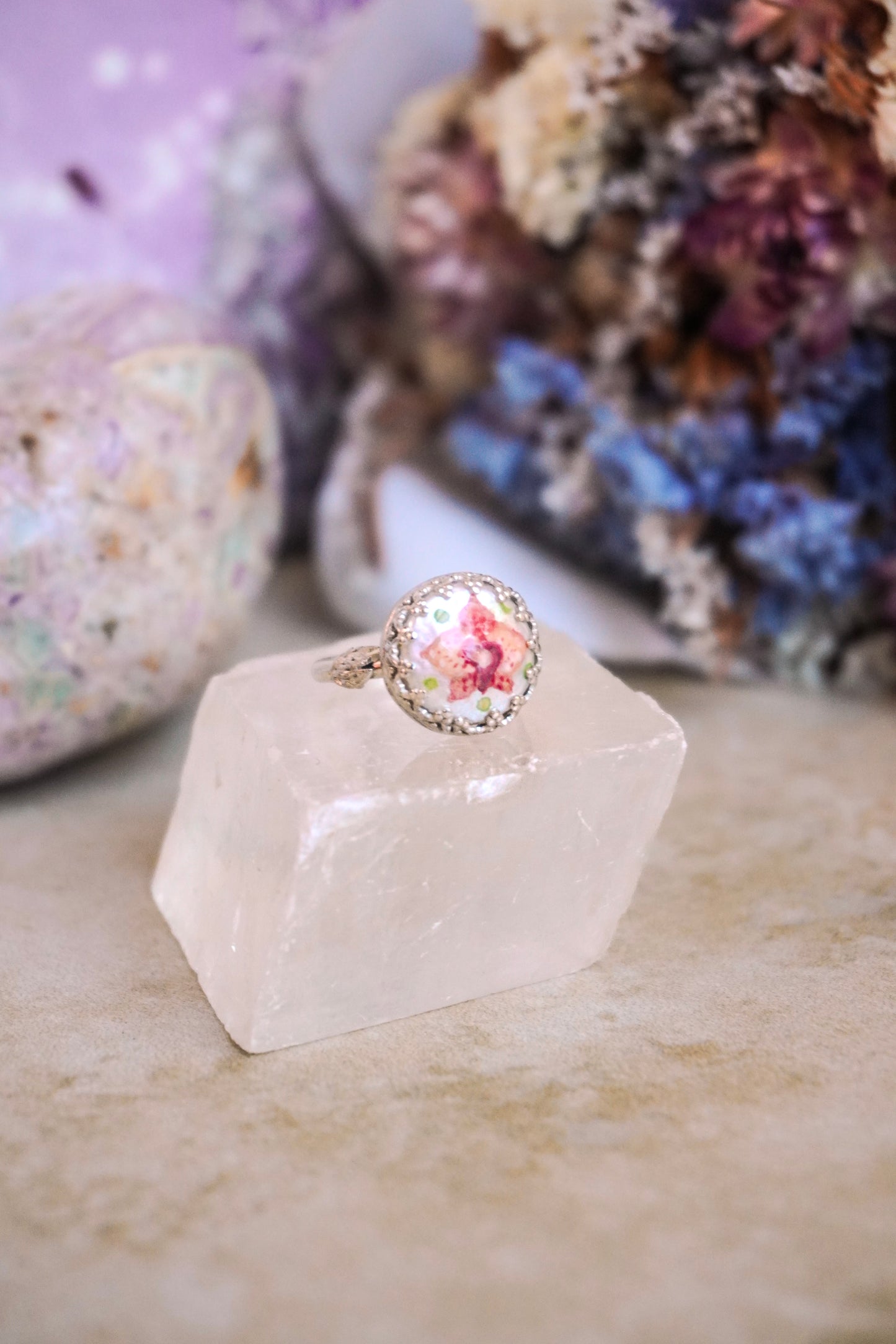 Orchid Blooms .925 Sterling Silver Rings
