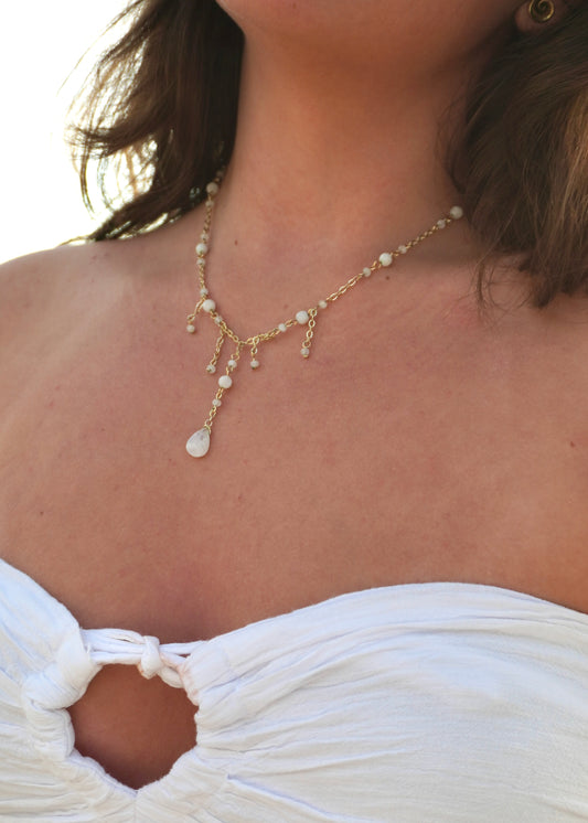 Dripping in Moonstone Necklace