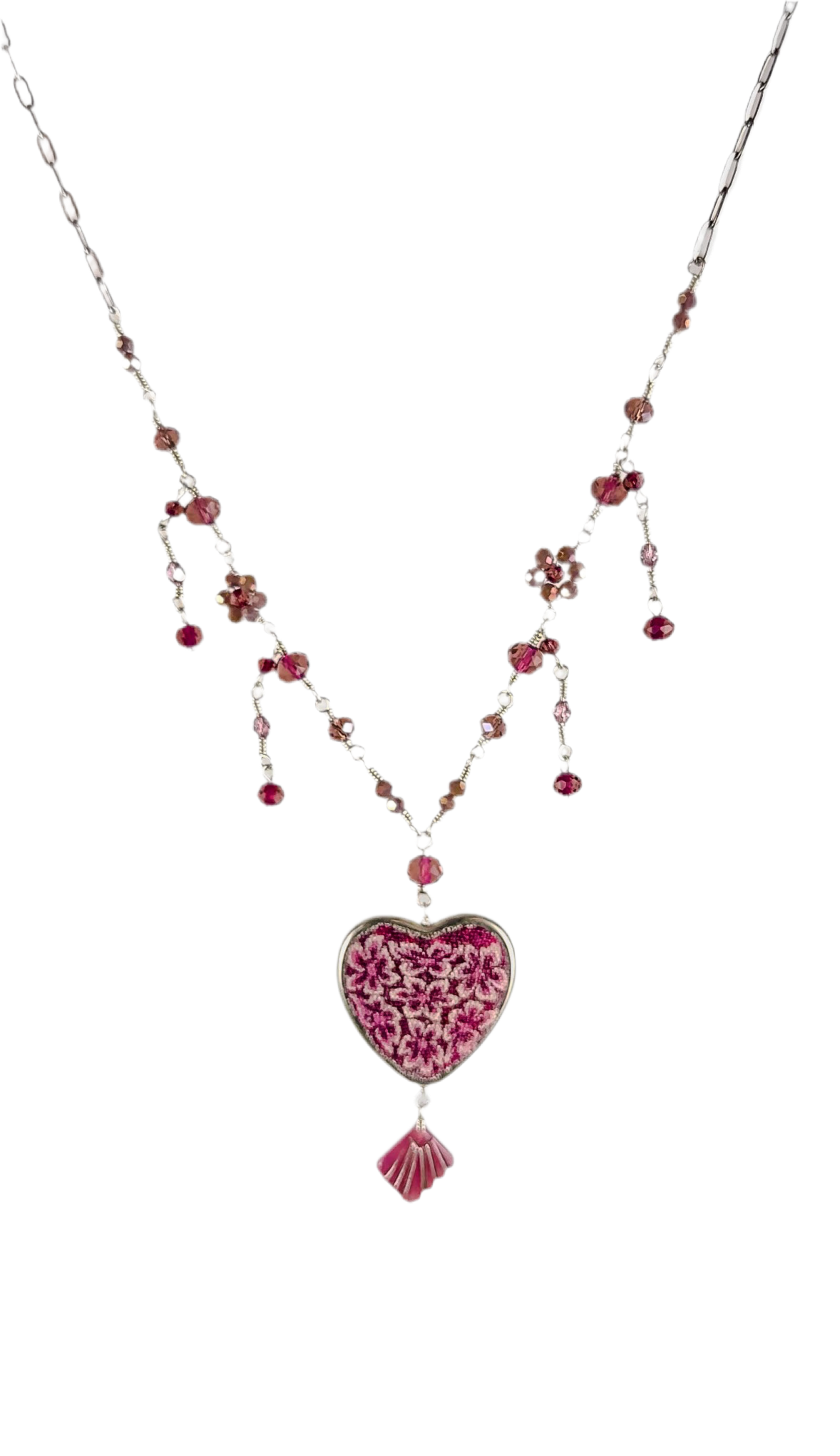 Bundle of Roses Chunky Heart Necklace