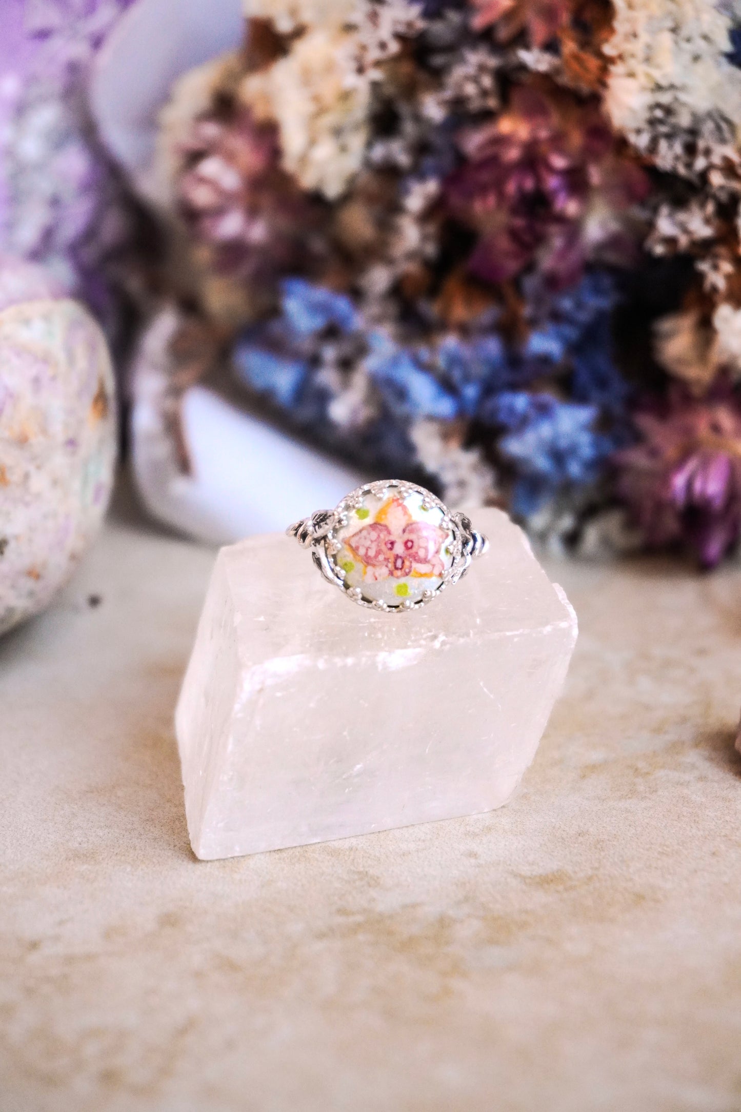 Orchid Blooms .925 Sterling Silver Rings