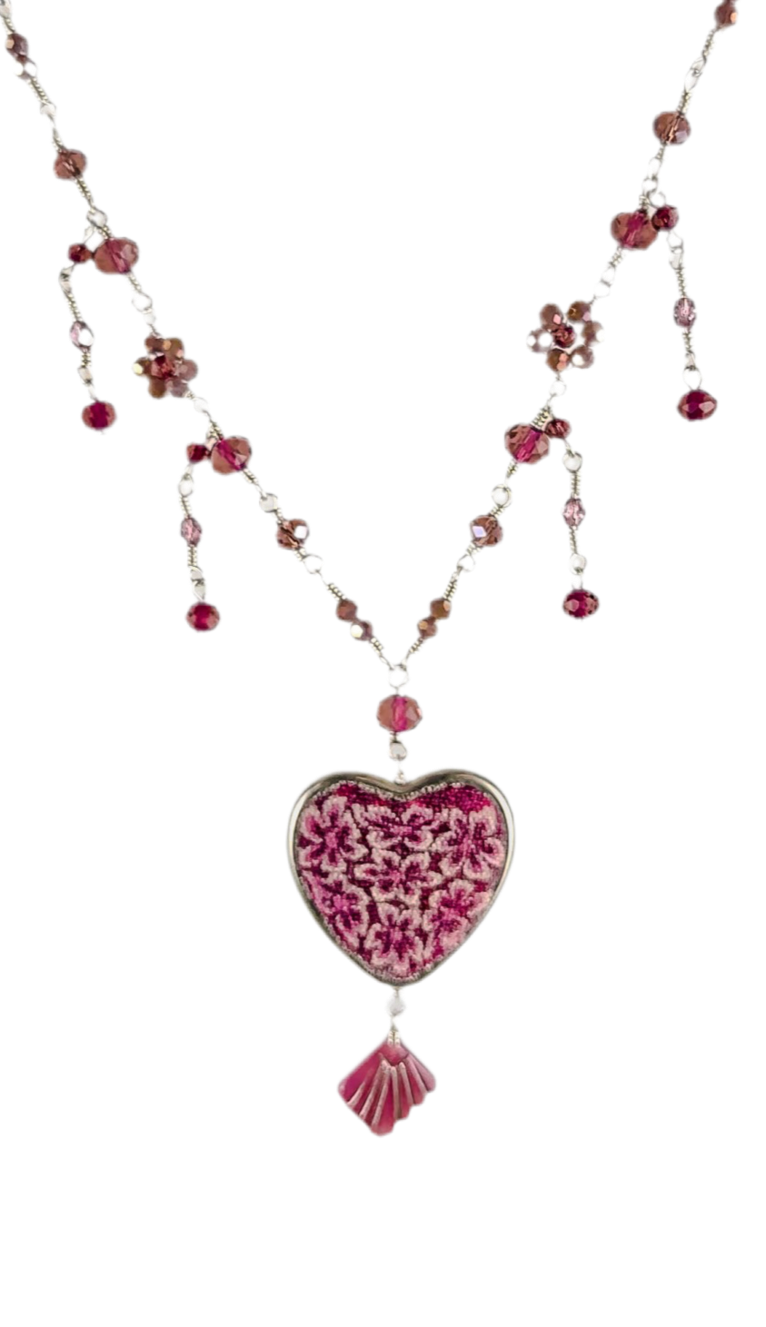 Bundle of Roses Chunky Heart Necklace