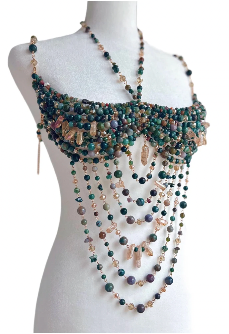 Esmeralda Jasper Beaded Bralette