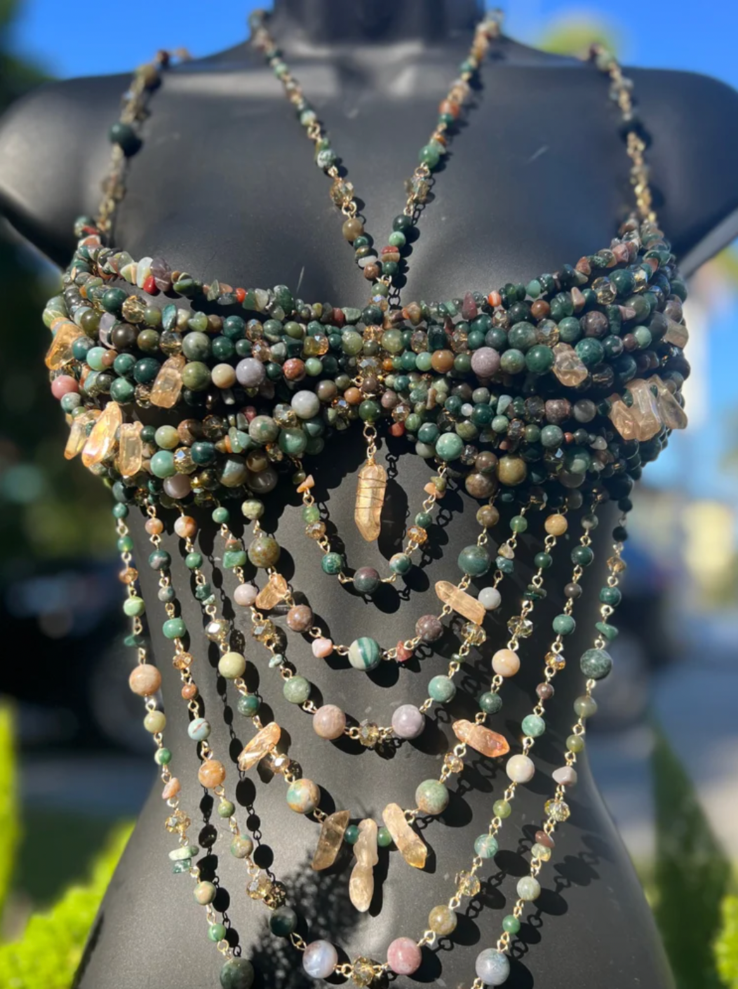 Esmeralda Jasper Beaded Bralette