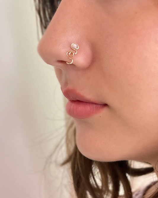 Moonstone Nose Cuff Fauz Nose Ring