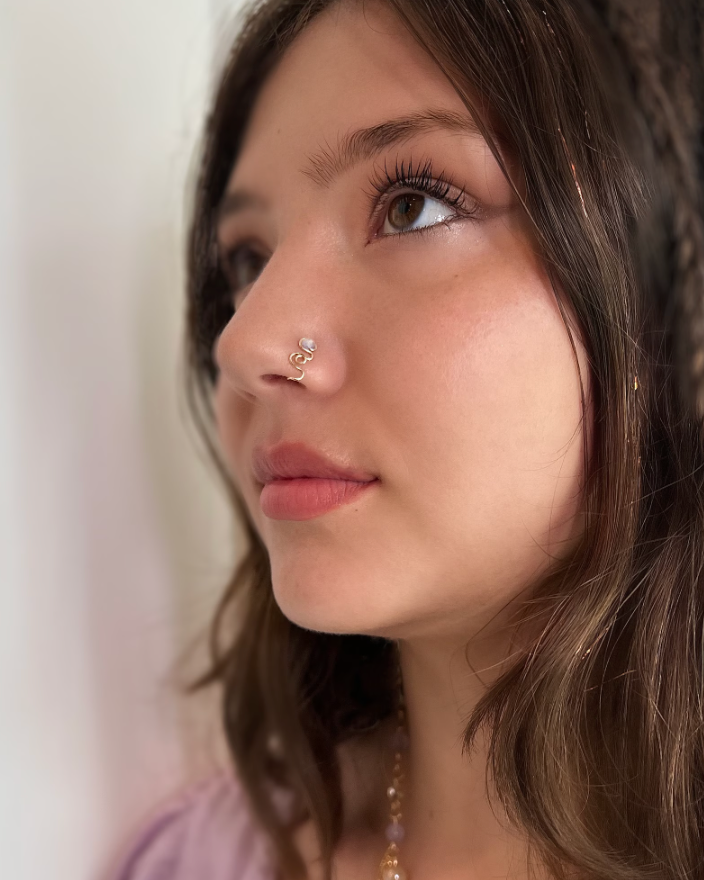 Moonstone Nose Cuff Fauz Nose Ring