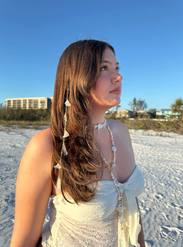 Crystal Quartz Fairy Hippie Hair Bead
