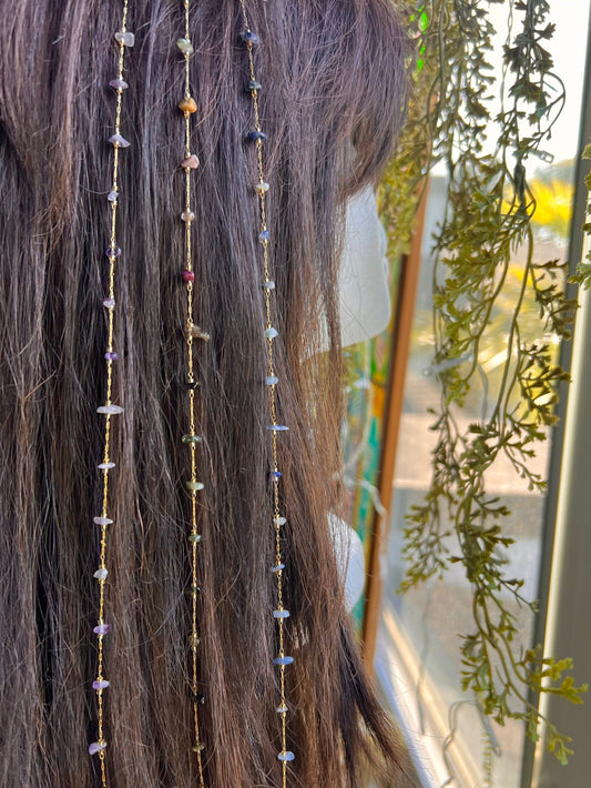 Non-Tarnishing 14K Gold Aura Hippie Hair Bead | Dainty Unique Hair Accessory | Gift for Her | Clip in Hair Beads | Minimalist Jewlery
