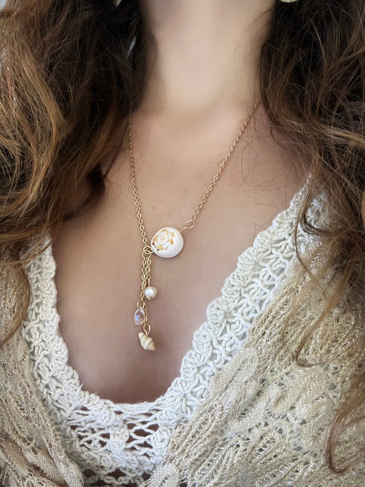 Dainty Gisella Necklace | Siren Jewelry | Seashell Mermaid Core Necklace | Gold/Silver Dainty Shell Jewelry | Unique Boho Shell Necklace