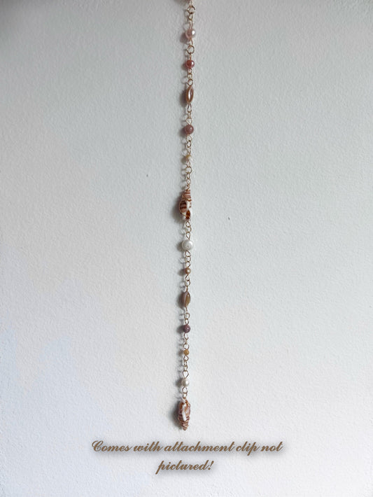 Gabriella Seashell Hippie Hair Bead | Dangling Hair Accessory | Beaded Hair Clip | Crystal Hair Charm | Mermaid Core | Seashell Hair Jewelry