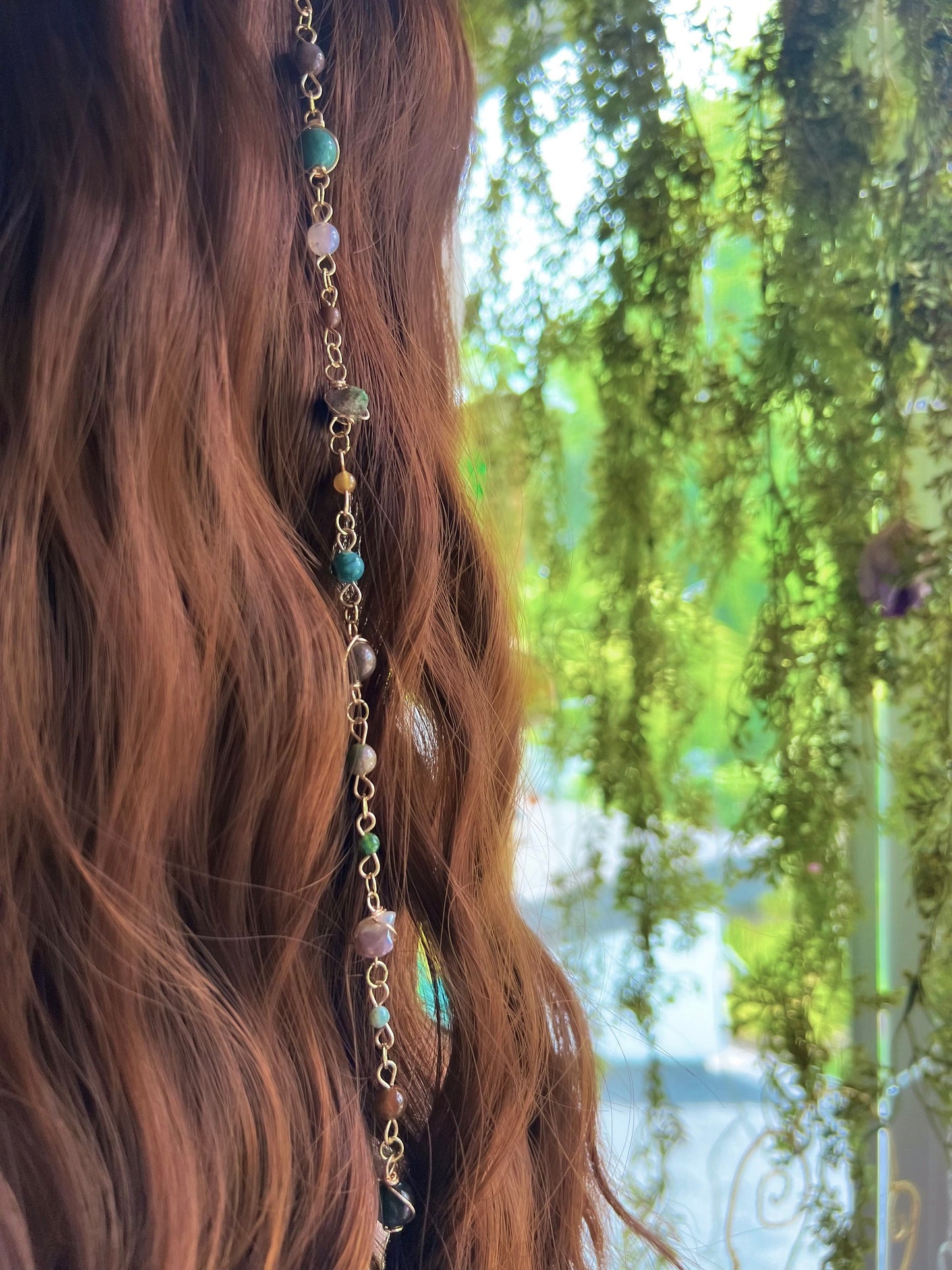 Mother Nature Hippie Hair Bead | Nature Hair Accessory | Hair Beads | Goddess Hair Charm | Earth Inspired Hair Accessory | Hair Chain