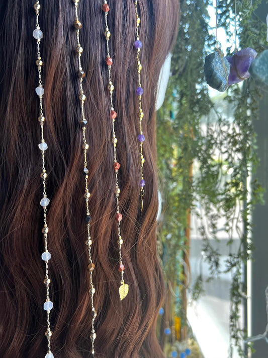 Spring Fairy Hippie Hair Beads | Create Your Own Crystal Hair Jewelry | Hippie Hair Accessories | Crystal Hair Charms | Custom Hair Chain