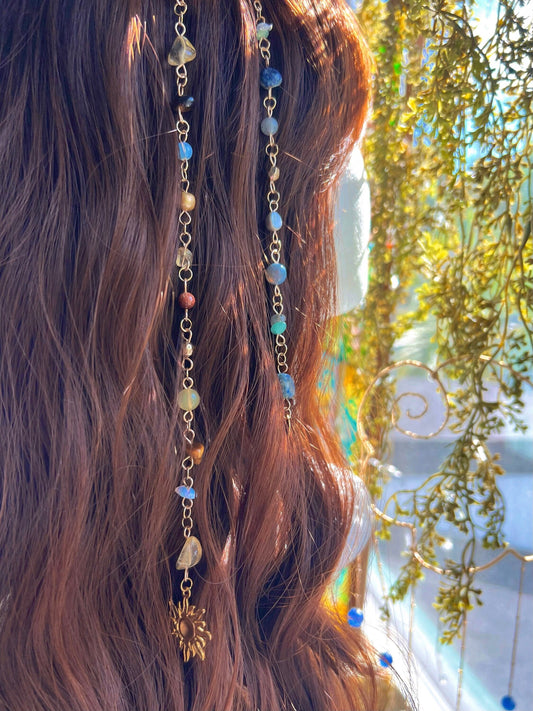 Celestial Sun and Moon Hippie Hair Bead | Celestial Lover Hair Beads Accessory | Sun and Moon Unique Matching Accessory | Bestfriends Gift
