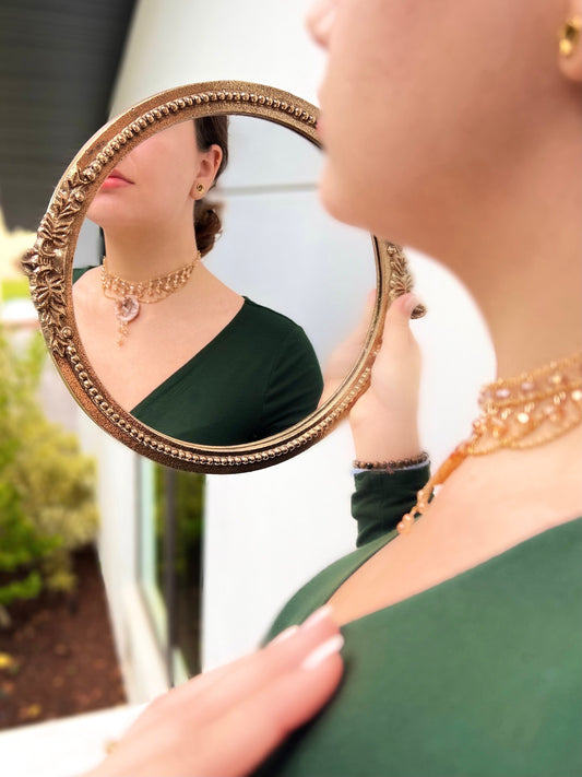 One of a Kind Gold Freya Geode Necklace | Unique Geode Jewelry | Geode Czech Necklace | Elegant Statement Piece | Bridal Geode Necklace