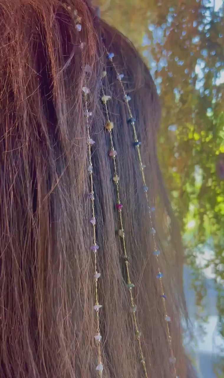 Non-Tarnishing 14K Gold Aura Hippie Hair Bead | Dainty Unique Hair Accessory | Gift for Her | Clip in Hair Beads | Minimalist Jewlery