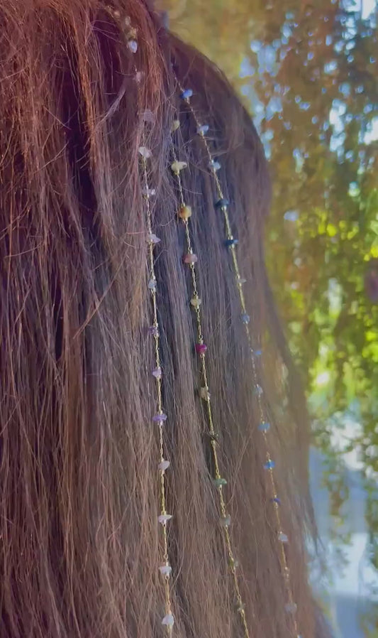 Non-Tarnishing 14K Gold Aura Hippie Hair Bead | Dainty Unique Hair Accessory | Gift for Her | Clip in Hair Beads | Minimalist Jewlery