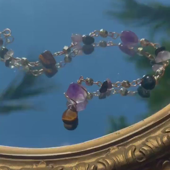 Non-Tarnishing Dreamer Hippie Hair Bead | Clip in Hair Accessory | Hippie Aesthetic Jewelry | Amethyst Hair Charm | Unique Hair Accessory