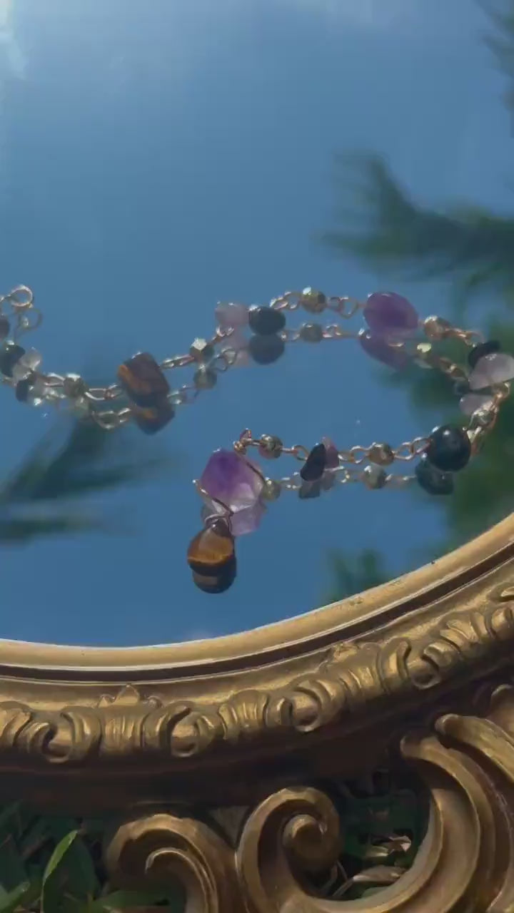 Non-Tarnishing Dreamer Hippie Hair Bead | Clip in Hair Accessory | Hippie Aesthetic Jewelry | Amethyst Hair Charm | Unique Hair Accessory